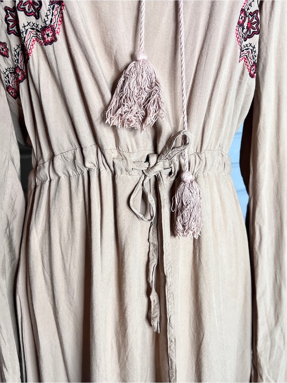 Rock & Roll Cowgirl Embroidered Boho Aztec Tunic Long Sleeve Dress Size Medium - Picture 6 of 14